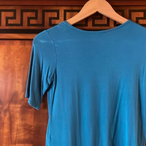 I Love Pinc Girls XL Blue Tie Front Short Sleeve Tee Boho Casual Top - Picture 9 of 11